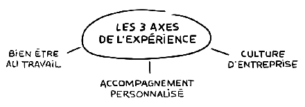 schéma des 3 axes de l'expérience